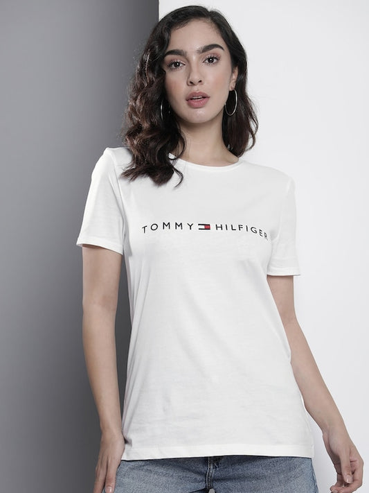 Iconic Logo Tees- T0mmy H!lfiger Women's T-Shirt