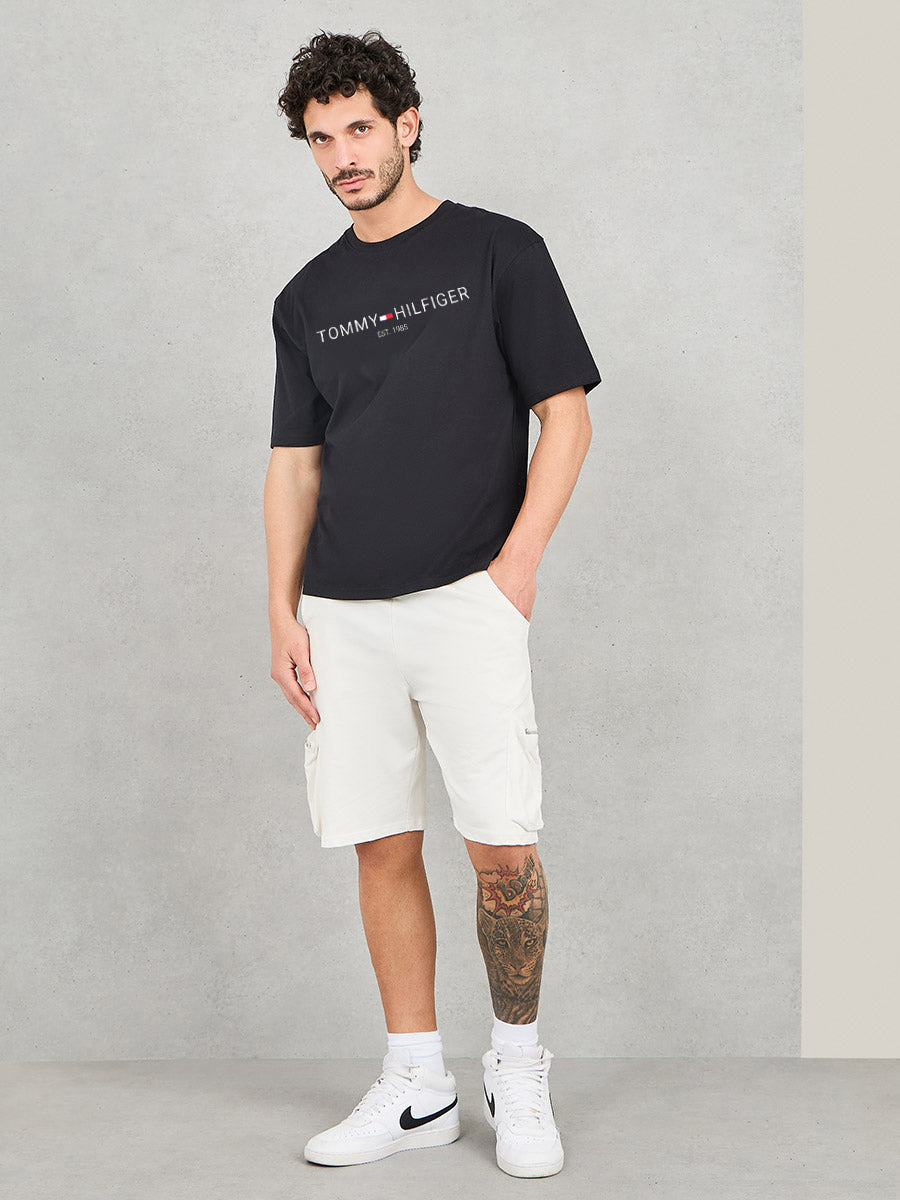 C K Women's Unisex OverSize Printed T.Shirts_(Black)