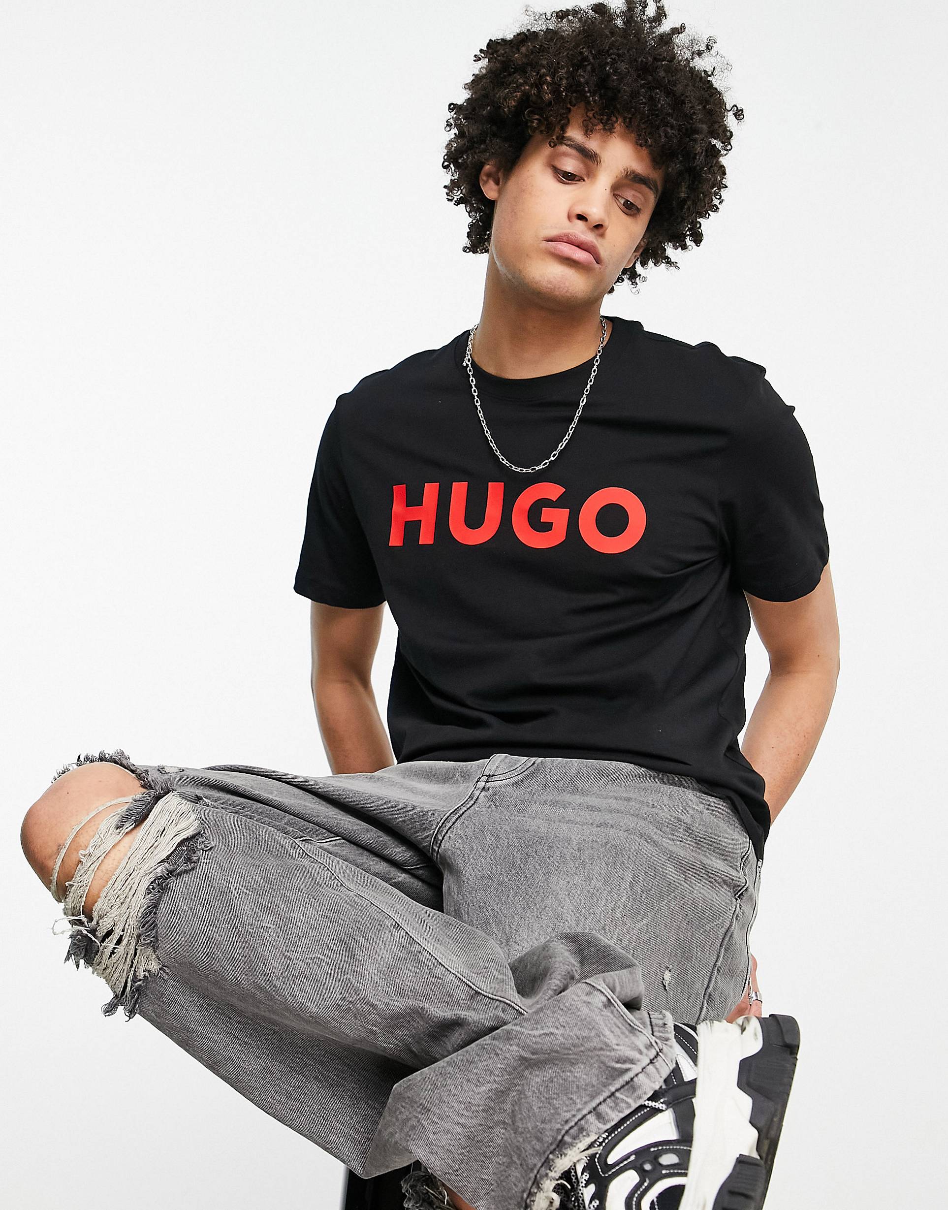 Original -Mens Half Sleeve H U G O  Printed T-shirt