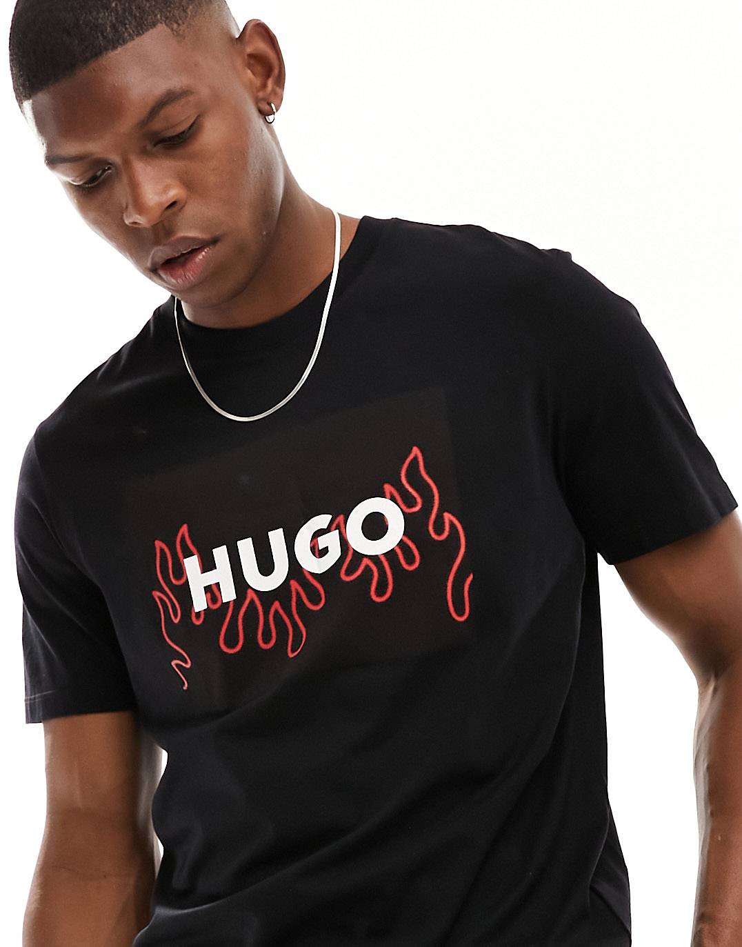 Original -Mens Half Sleeve H U G O  Printed T-shirt