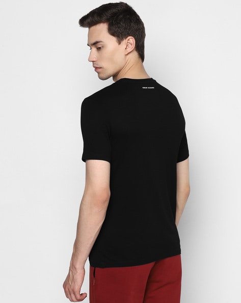 Dark Harmony: AX Men's Half-Sleeve Round Neck T-Shirt in Black