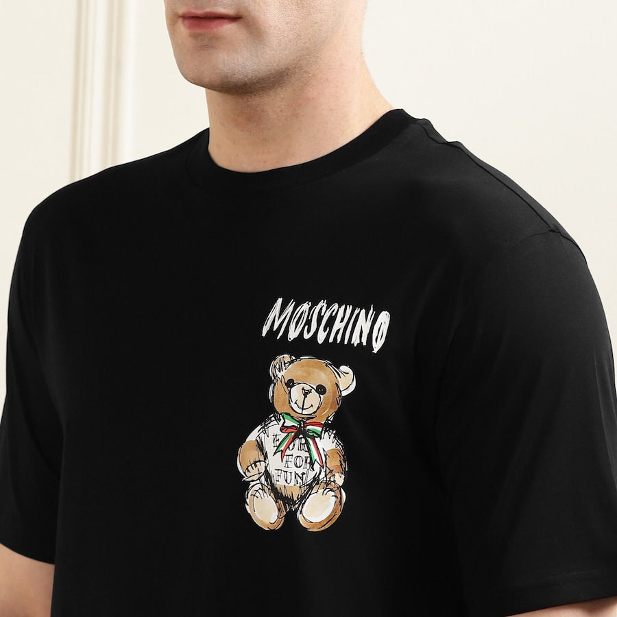 Teddy in Style: M0schin0 Pocket Men's T-Shirt Collection