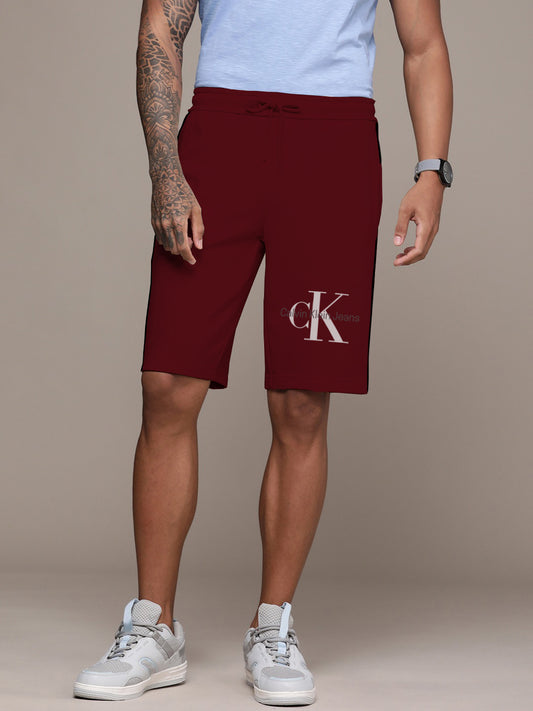 CK Comfort: Elevate Your Style with Men's CK CNS Shorts- (Maroon)