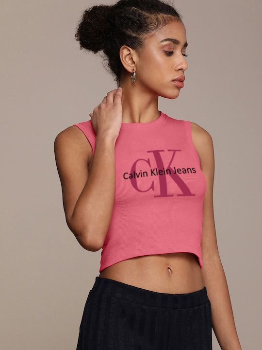 CK Women's Sleeveless Crop Tops - Effortless Elegance, Every Day