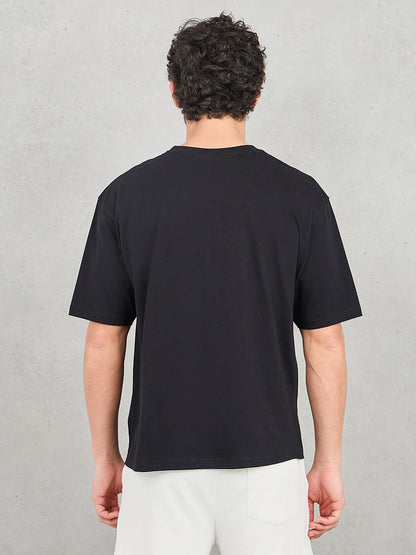 Mens OverSize Printed T-Shirts_(Black)