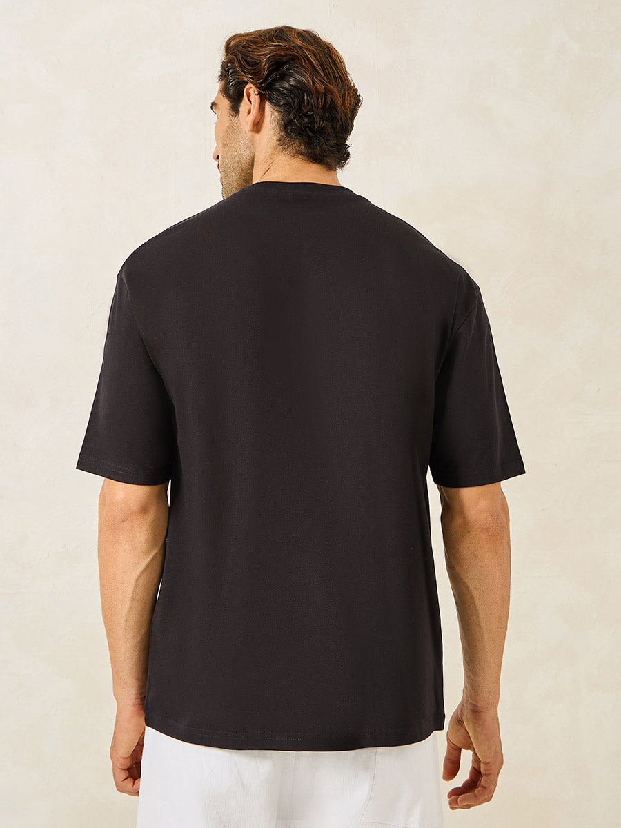 Mens OverSize Printed T-Shirts_(Black)