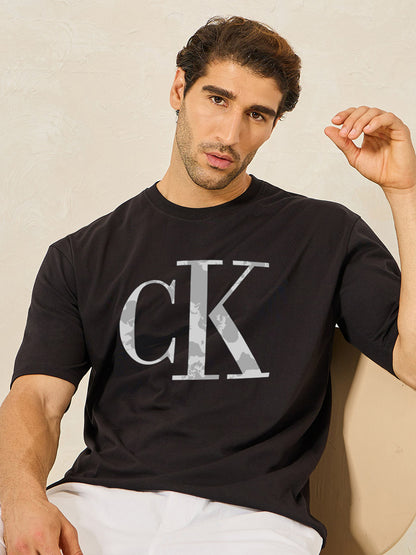 Mens OverSize Printed T-Shirts_(Black)