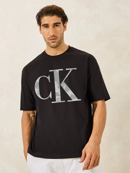 Mens OverSize Printed T-Shirts_(Black)