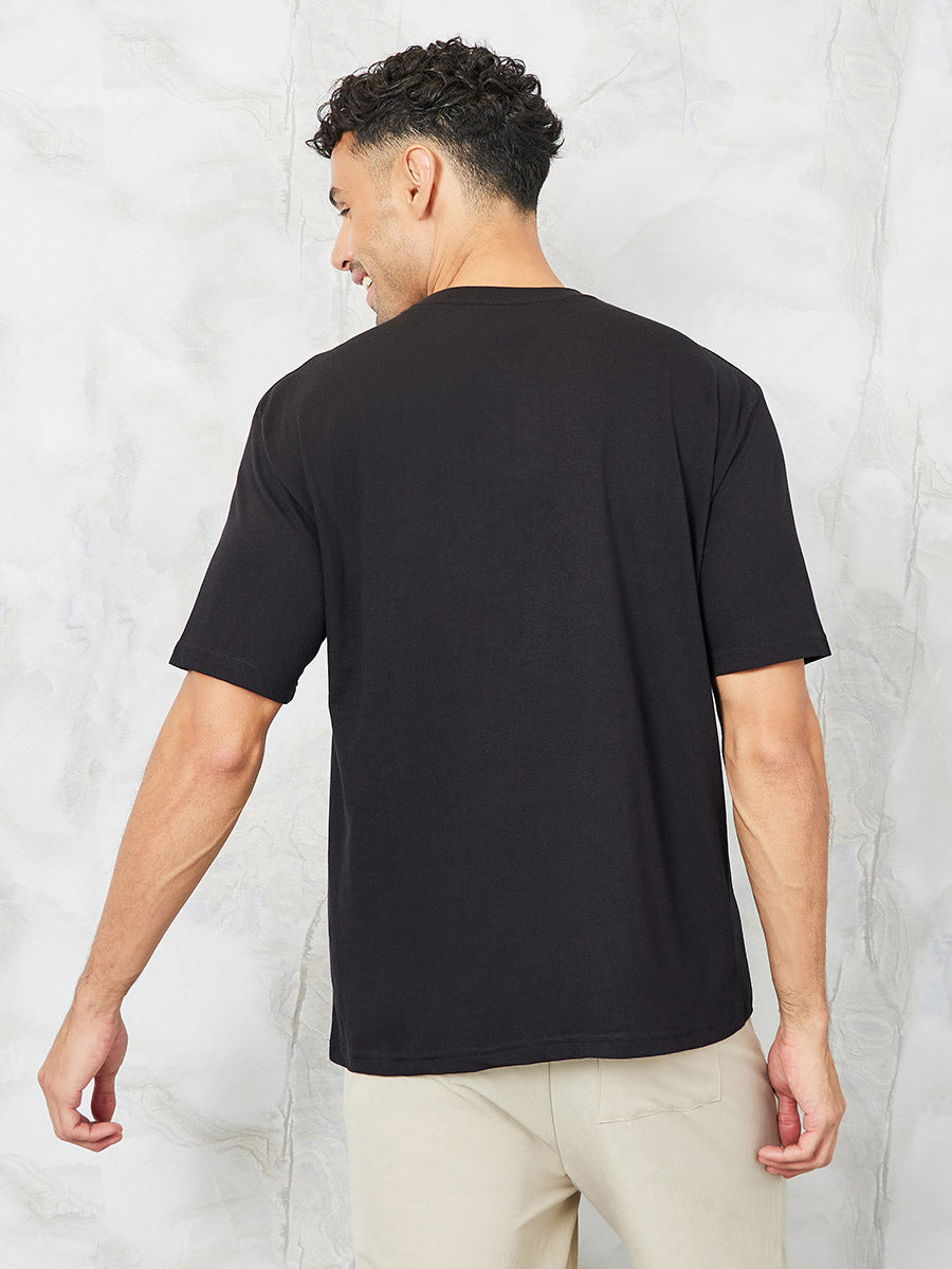 Mens OverSize Printed T-Shirts_(Black)