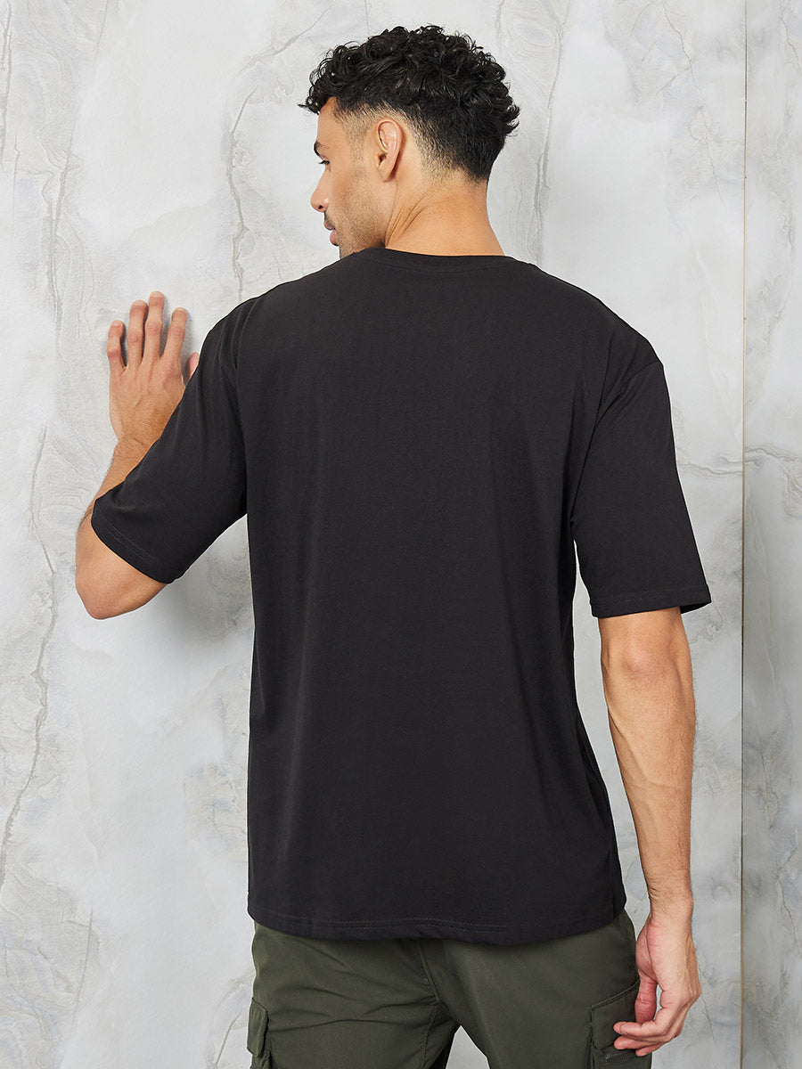 Mens OverSize Printed T-Shirts_(Black)