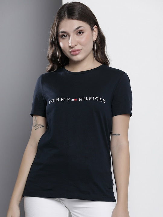 Iconic Logo Tees- T0mmy H!lfiger Women's T-Shirt