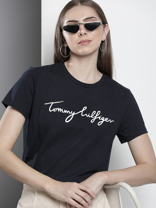 Iconic Logo Tees- T0mmy H!lfiger Women's T-Shirt