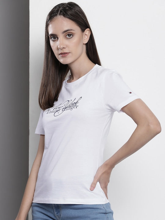 Iconic Logo Tees- T0mmy H!lfiger Women's T-Shirt