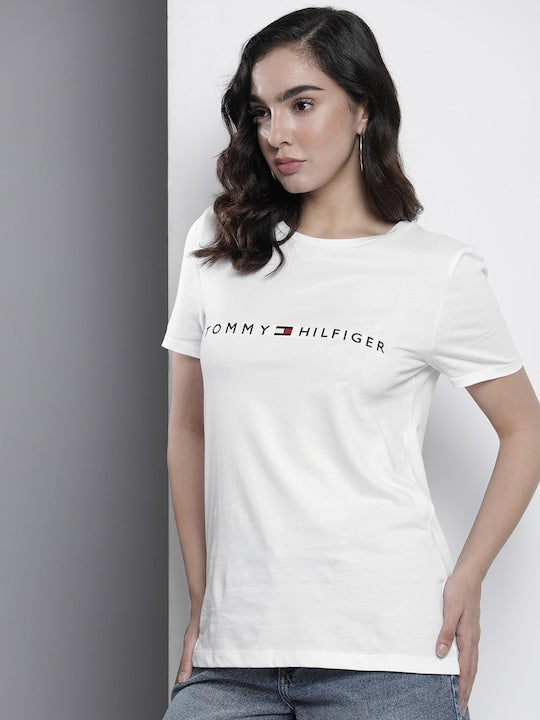 Iconic Logo Tees- T0mmy H!lfiger Women's T-Shirt