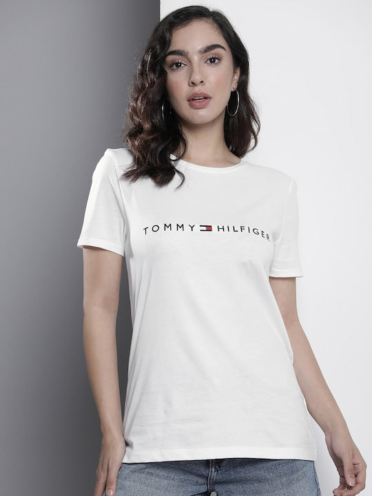 Iconic Logo Tees- T0mmy H!lfiger Women's T-Shirt