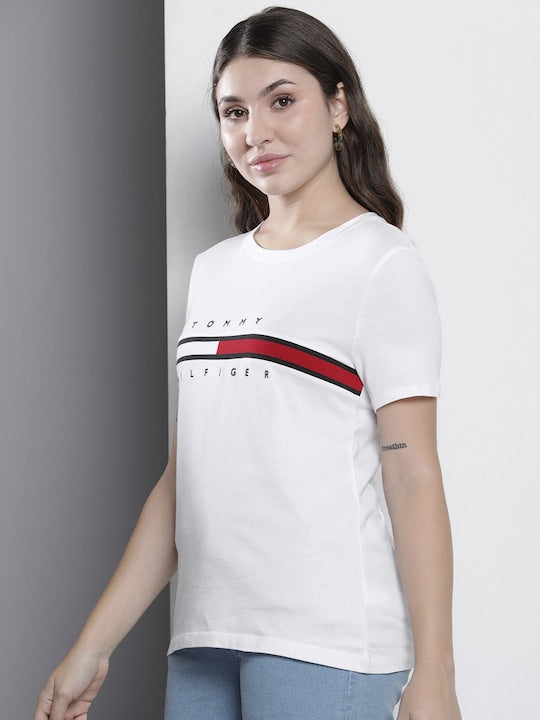 Iconic Logo Tees- T0mmy H!lfiger Women's T-Shirt