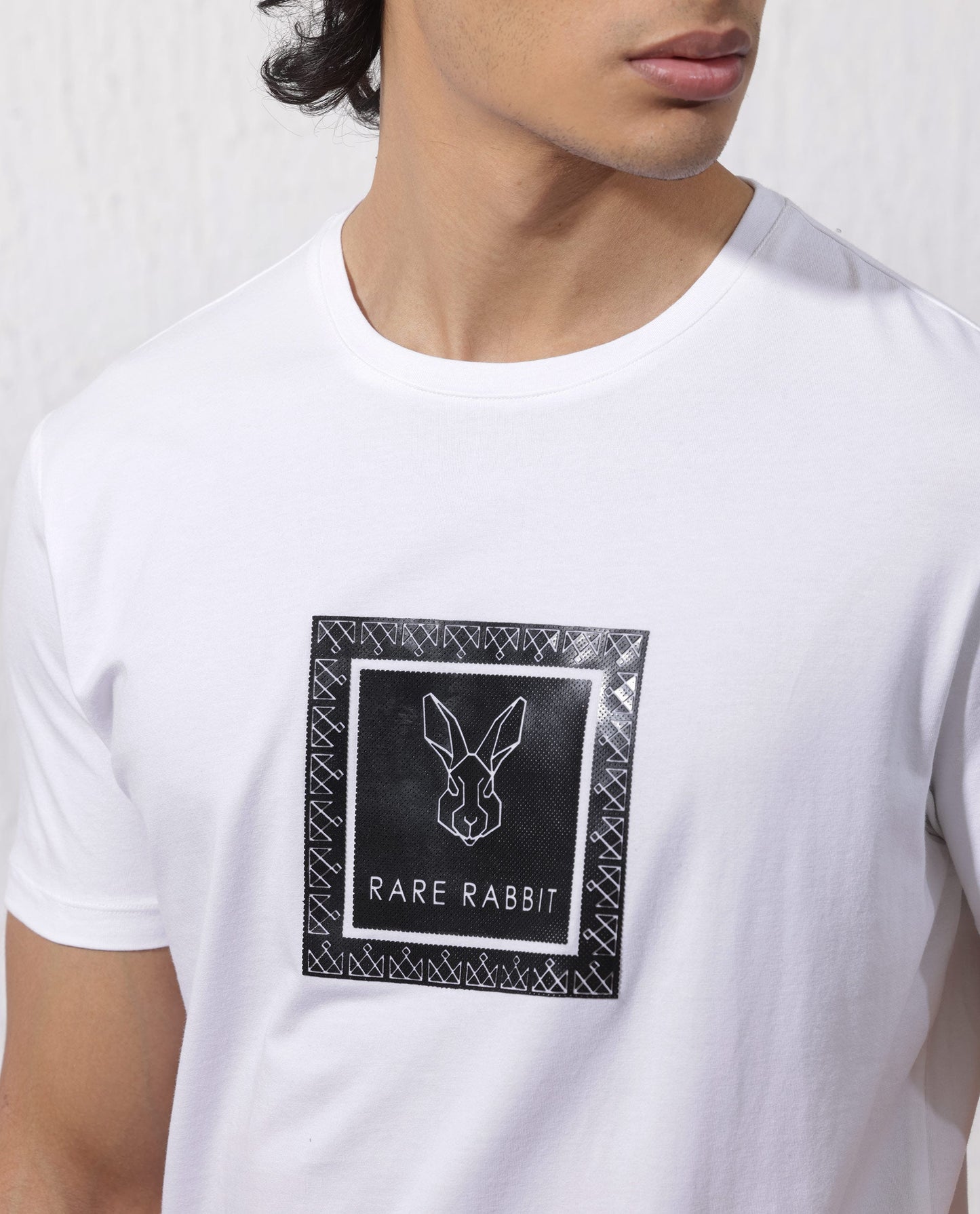Rare Rabbit Rendezvous: Men's Exclusive Printed Half-Sleeve Shirt