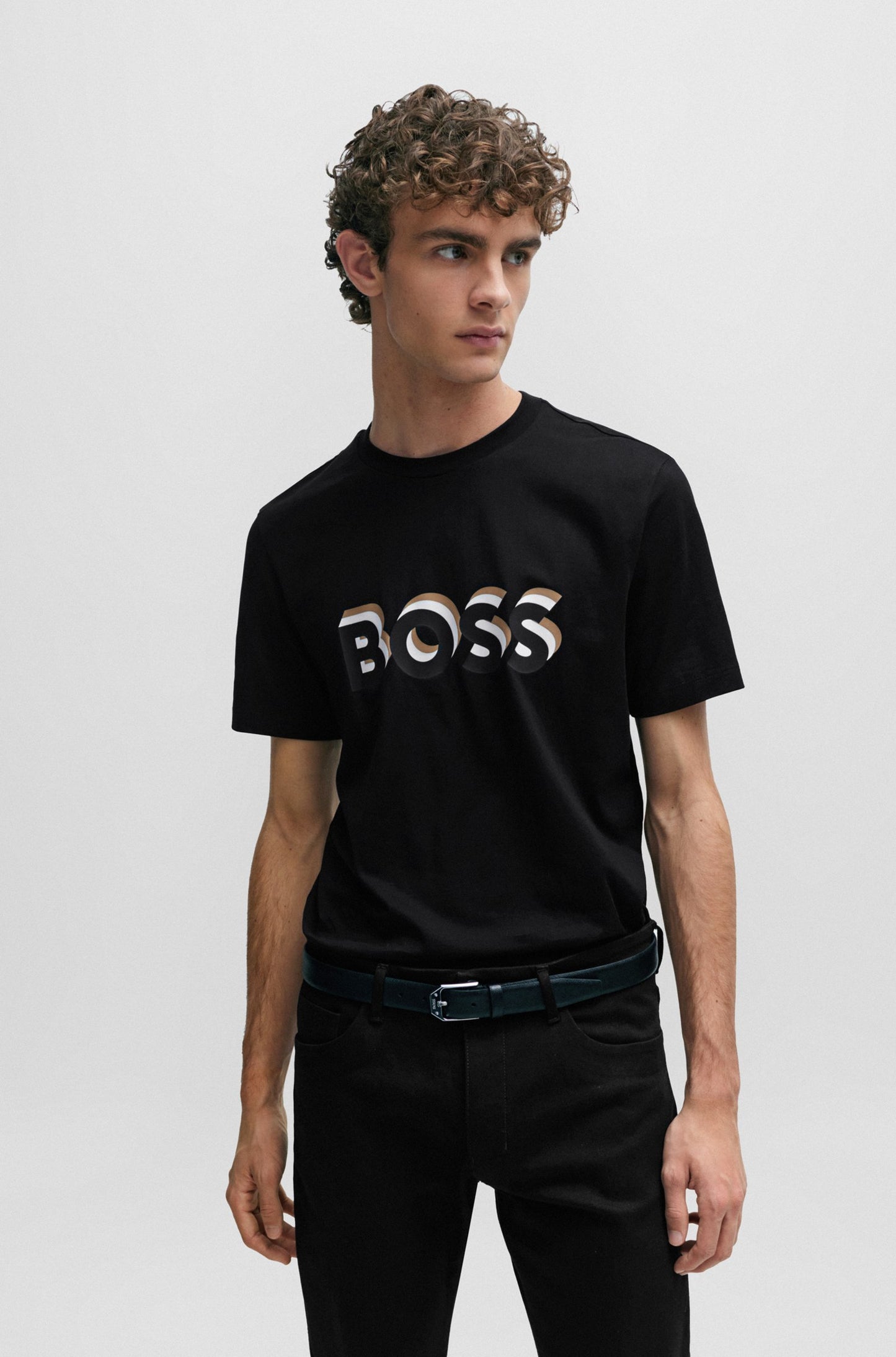 Original -Mens Half Sleeve H U G O B O S S  Printed T-shirt