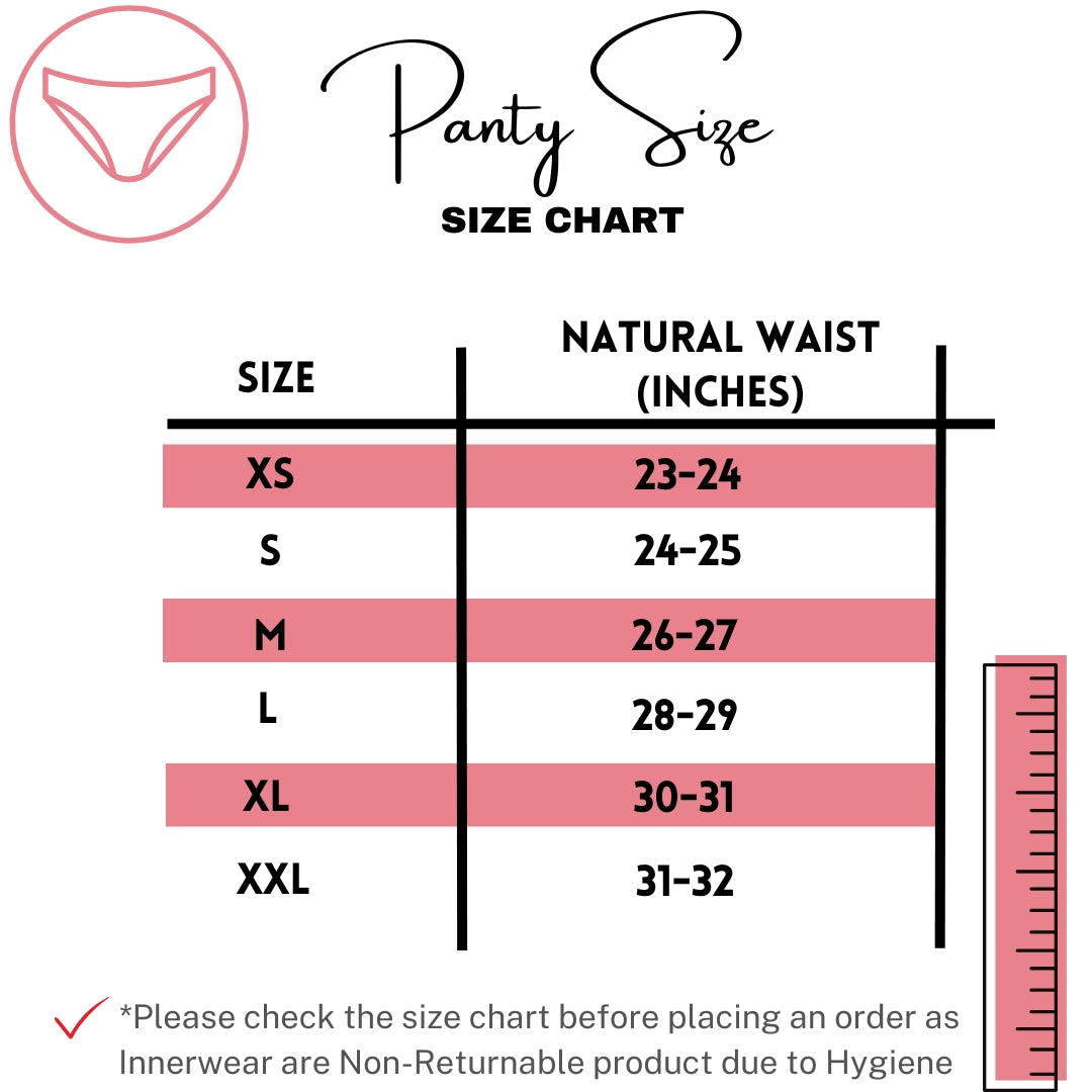 Ck panties cheap size chart