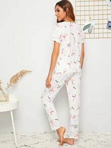 Women Printed T.Shirt & Pyjama Co-Ord Set