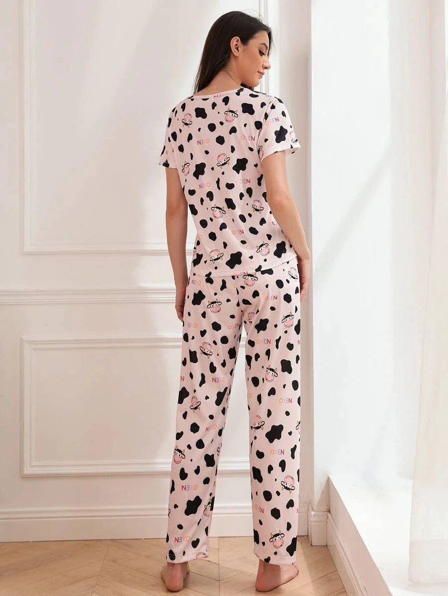 Women Printed T.Shirt & Pyjama Co-Ord Set