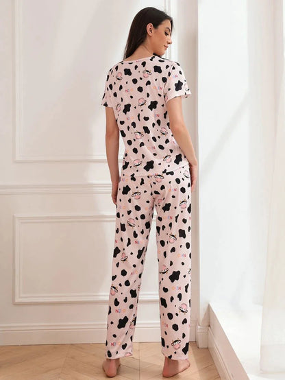 Women Printed T.Shirt & Pyjama Co-Ord Set