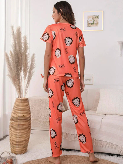 Women Printed T.Shirt & Pyjama Co-Ord Set