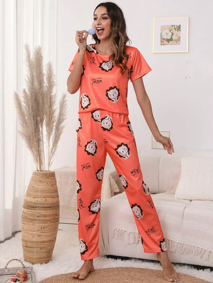 Women Printed T.Shirt & Pyjama Co-Ord Set