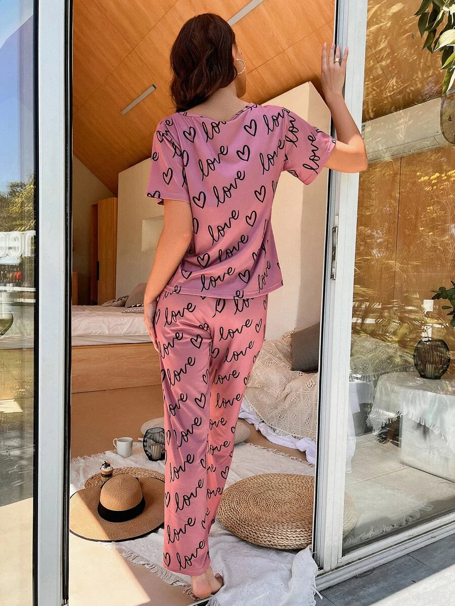 Women Printed T.Shirt & Pyjama Co-Ord Set
