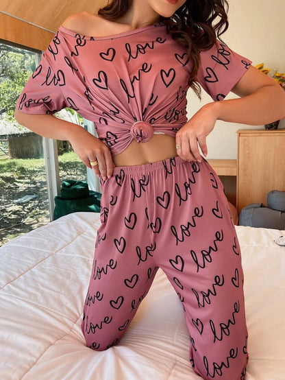 Women Printed T.Shirt & Pyjama Co-Ord Set