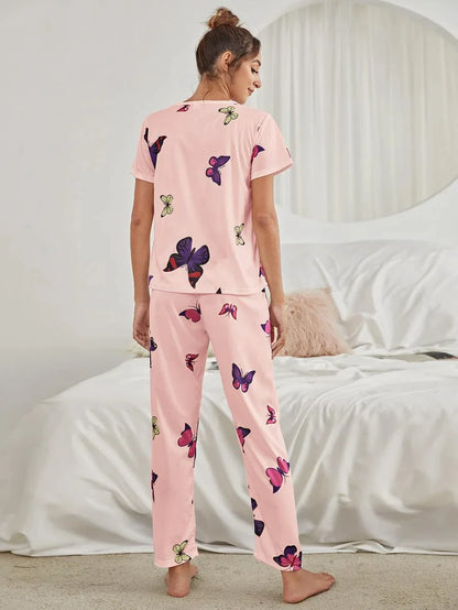 Women Printed T.Shirt & Pyjama Co-Ord Set