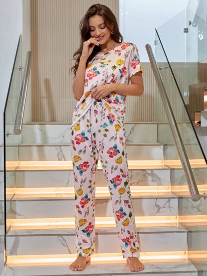 Women Printed T.Shirt & Pyjama Co-Ord Set