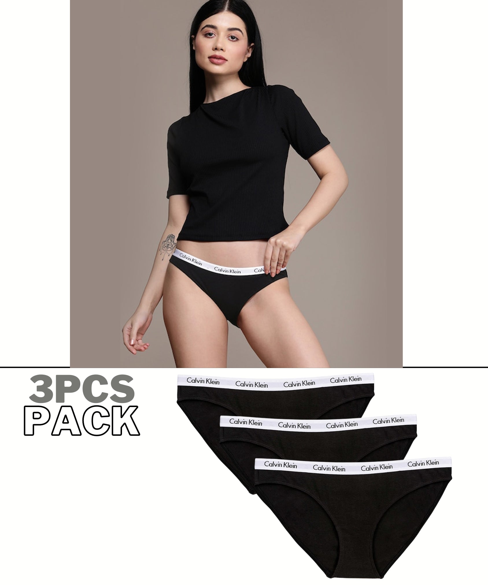 C K Underwear - Women Pack Of 3 Briefs