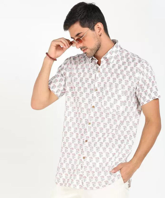 Mens Half Sleeve Casual Printed Shirt - Young Trendz