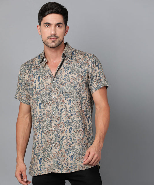 Mens Half Sleeve Casual Printed Shirt - Young Trendz