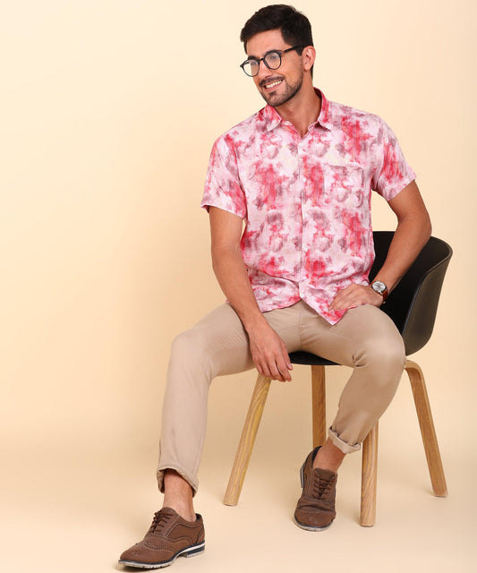 Mens Half Sleeve Casual Printed Shirt - Young Trendz